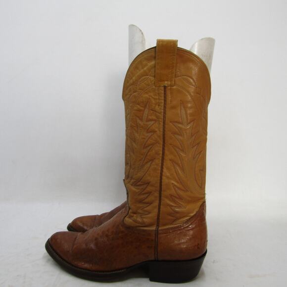 NOCONA Mens Size 8 D Two Tone Brown Leather Smooth Ostrich Cowboy Western Boots main image 11